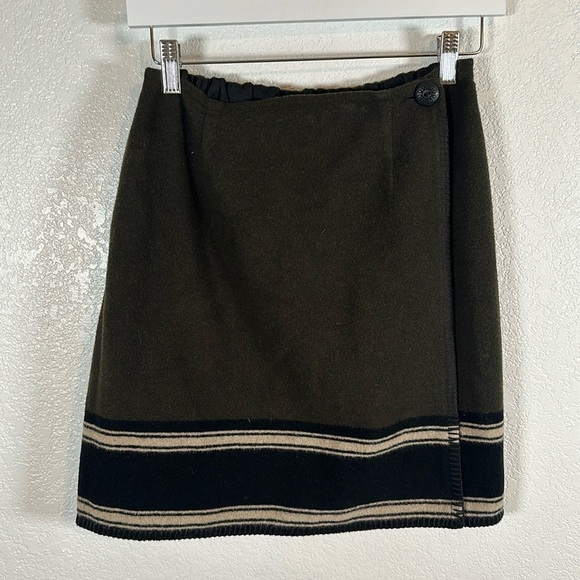 Vintage Ann Taylor Wool Blend Blanket Wrap Mini Skirt Size Small - Picture 1 of 7